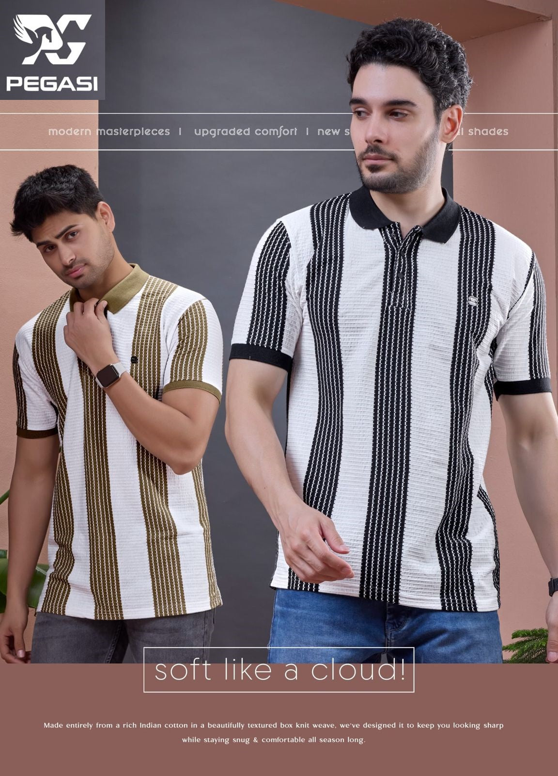 P260 Pegasi Waffle Mens Tshirts Exporter Gujarat