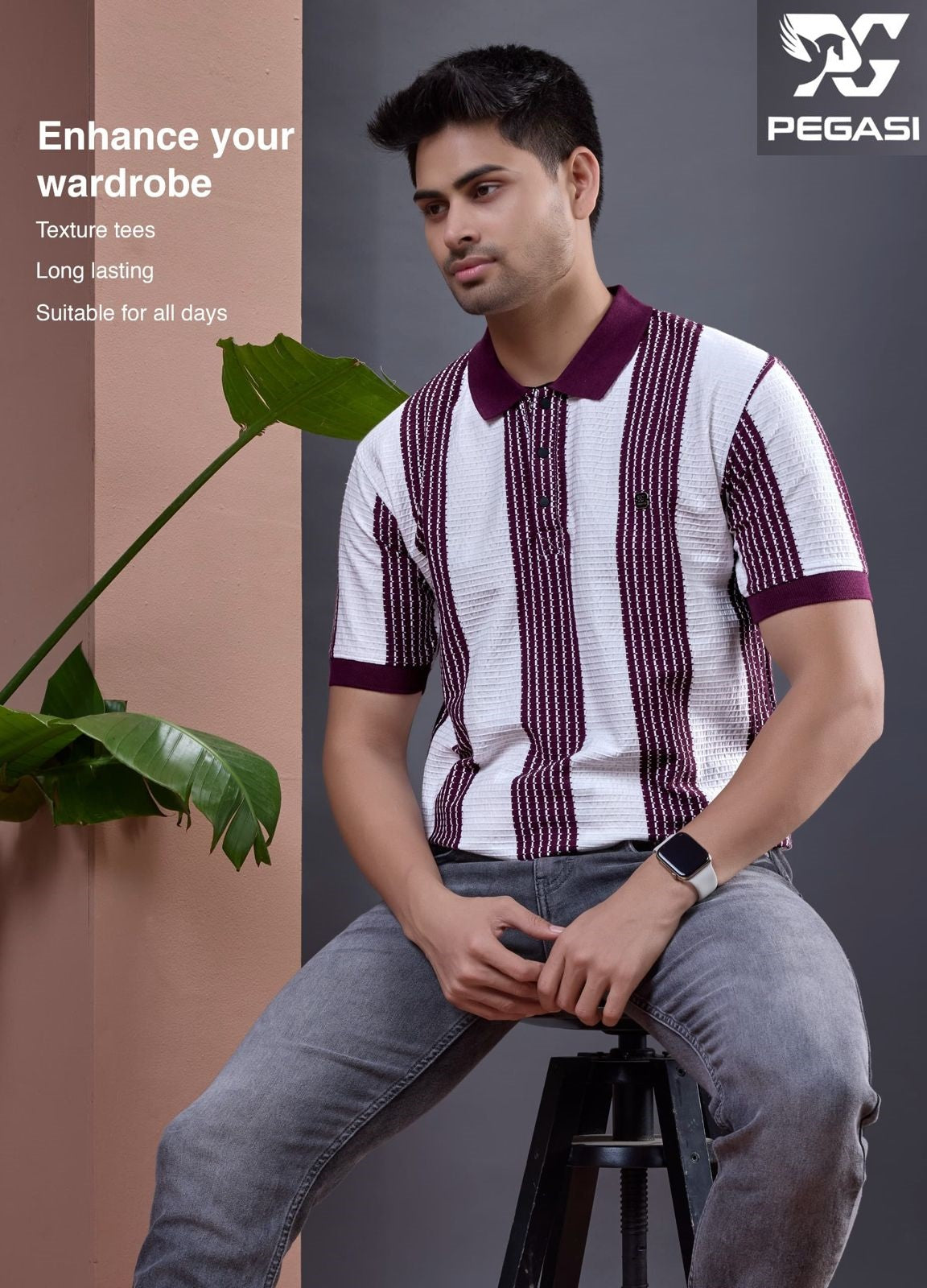 P260 Pegasi Waffle Mens Tshirts Exporter Gujarat