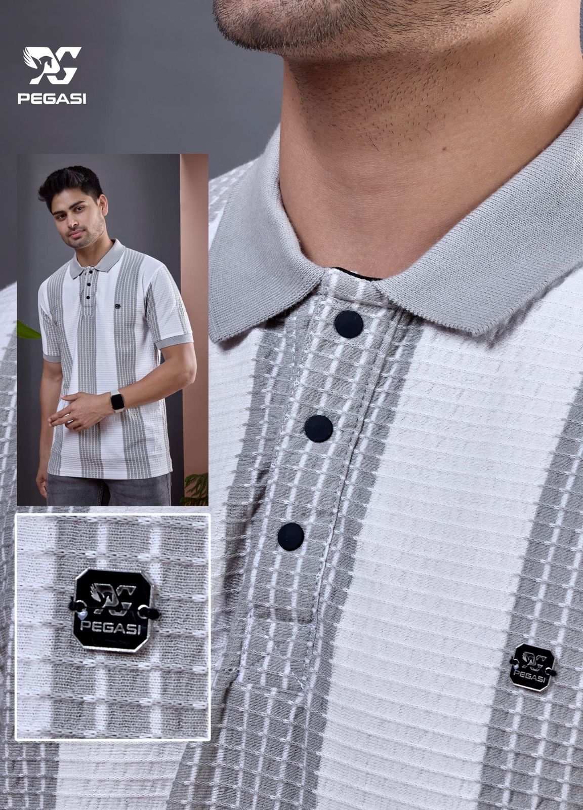 P260 Pegasi Waffle Mens Tshirts Exporter Gujarat