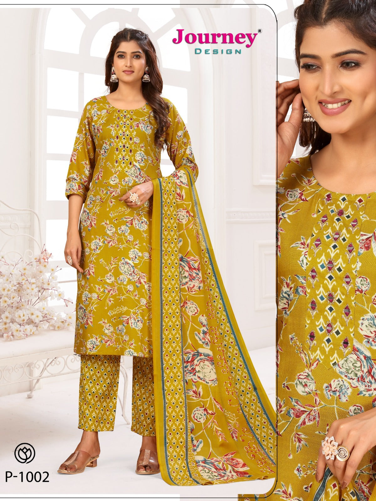 P 1001-1002 Journey Design Tora Readymade Pant Style Suits Manufacturer Ahmedabad