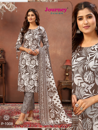 P 1007-1010 Journey Design Cotton Mull Readymade Pant Style Suits Supplier Ahmedabad