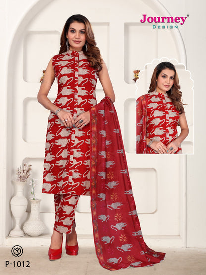 P 1011-1012 Journey Design Cotton Readymade Pant Style Suits Manufacturer Gujarat