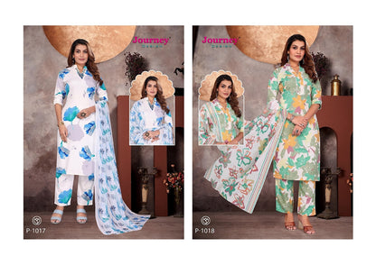 P 1017-1018 Journey Design Reyon Readymade Pant Style Suits Exporter Gujarat