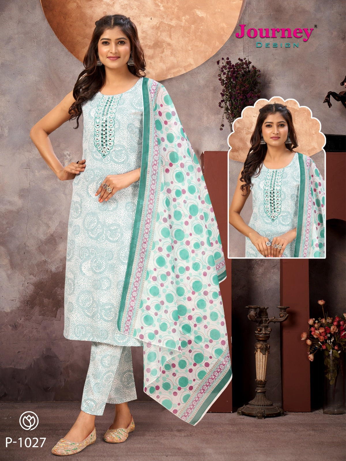 P 1026-1027 Journey Design Readymade Pant Style Suits Wholesale Rate