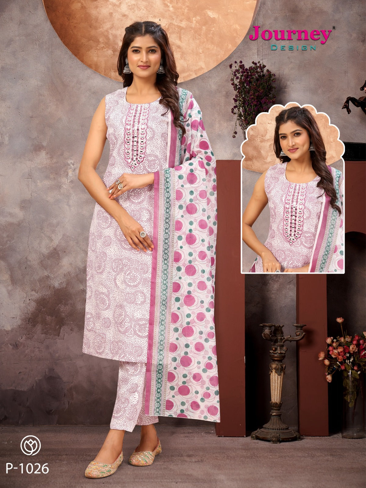 P 1026-1027 Journey Design Readymade Pant Style Suits Wholesale Rate