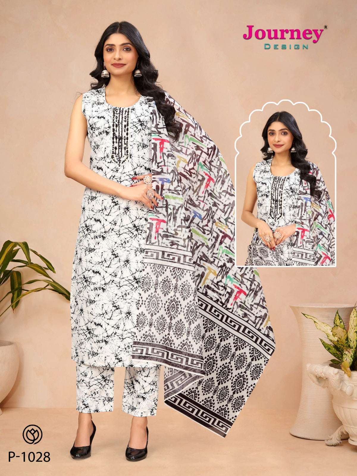 P 1028-1029 Journey Design Jute Readymade Pant Style Suits Supplier