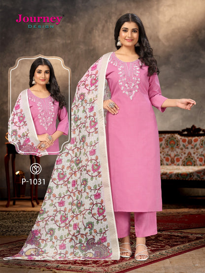 P 1030-1031 Journey Design Dobby Readymade Pant Style Suits Exporter