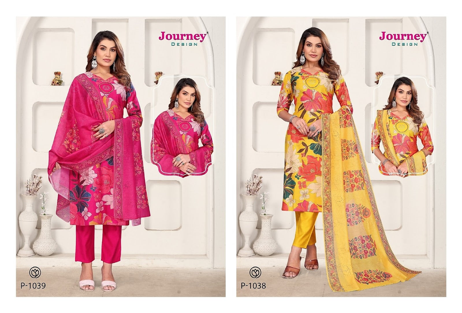 P 1038-1039 Journey Design Vetican Readymade Pant Style Suits Supplier