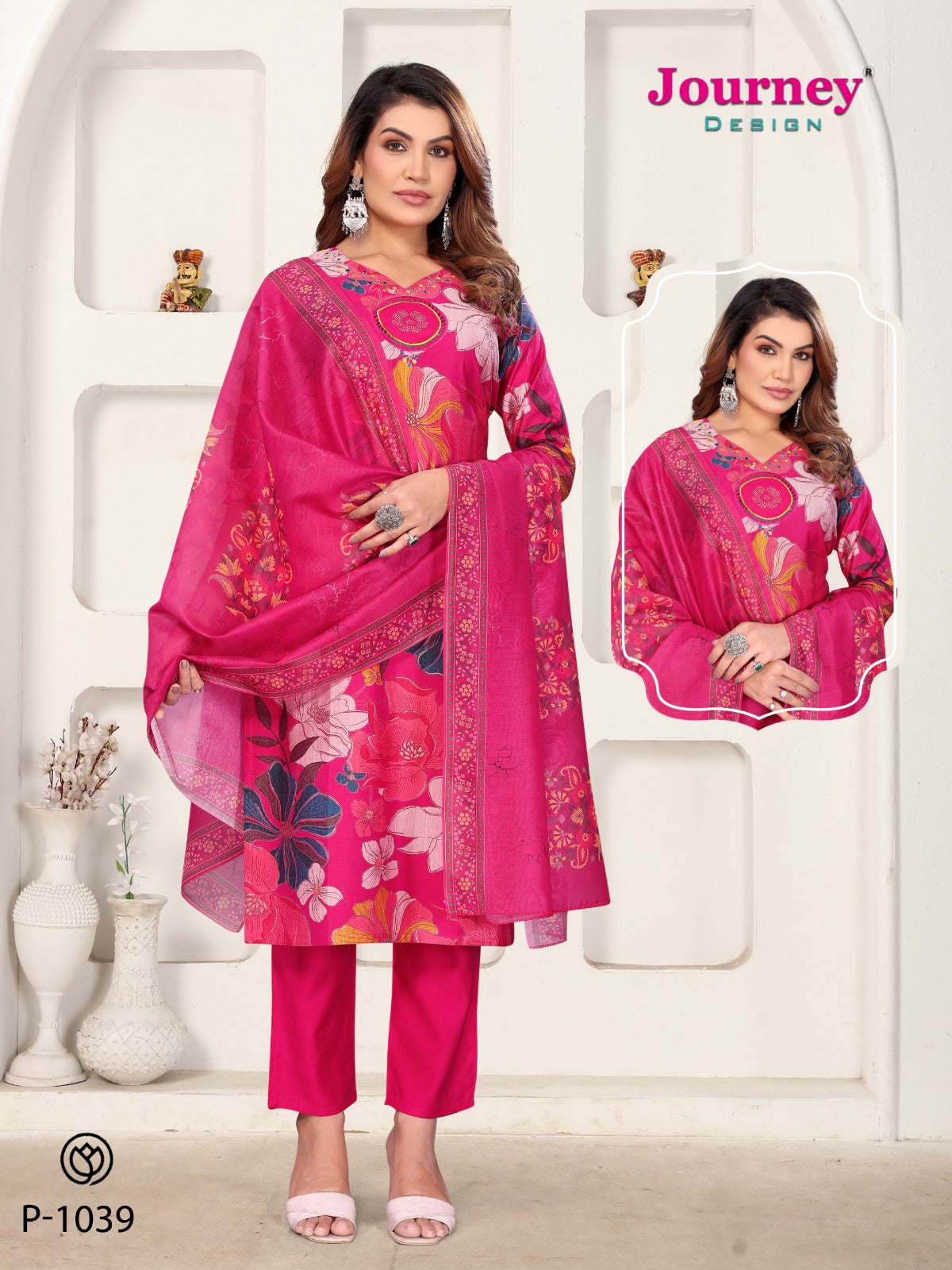 P 1038-1039 Journey Design Vetican Readymade Pant Style Suits Supplier