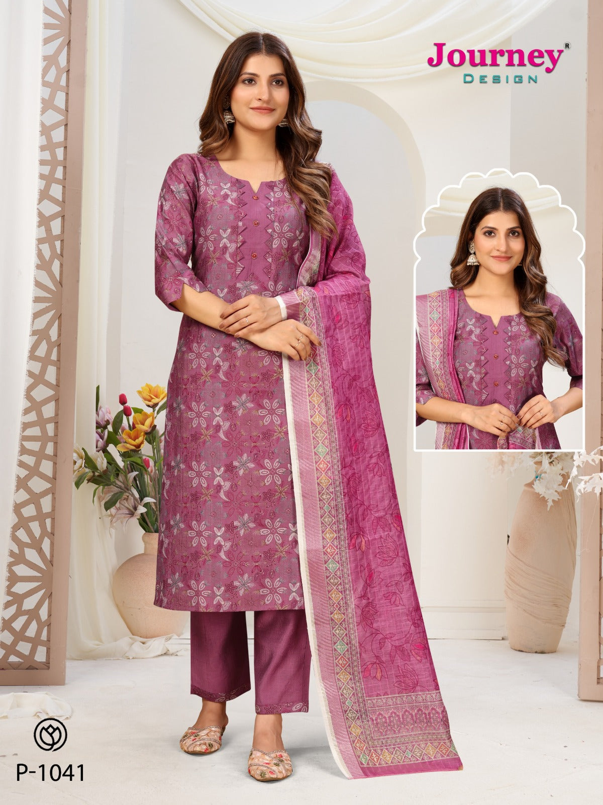 P 1040-1041 Journey Design Vetican Readymade Pant Style Suits Supplier