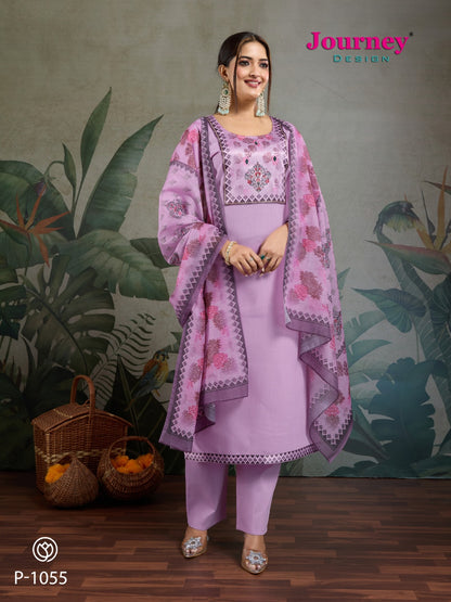 P 1050-1057 Journey Design Reyon Readymade Pant Style Suits Manufacturer India