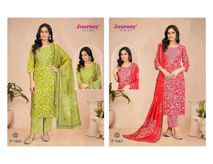 P 1066-1067 Journey Design Tora Readymade Pant Style Suits Wholesale Price