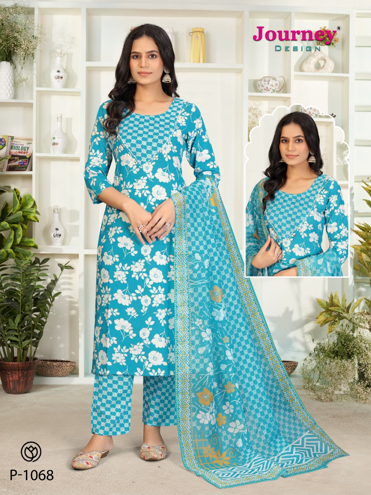 P 1068-1069 Journey Design Tora Readymade Pant Style Suits Manufacturer India