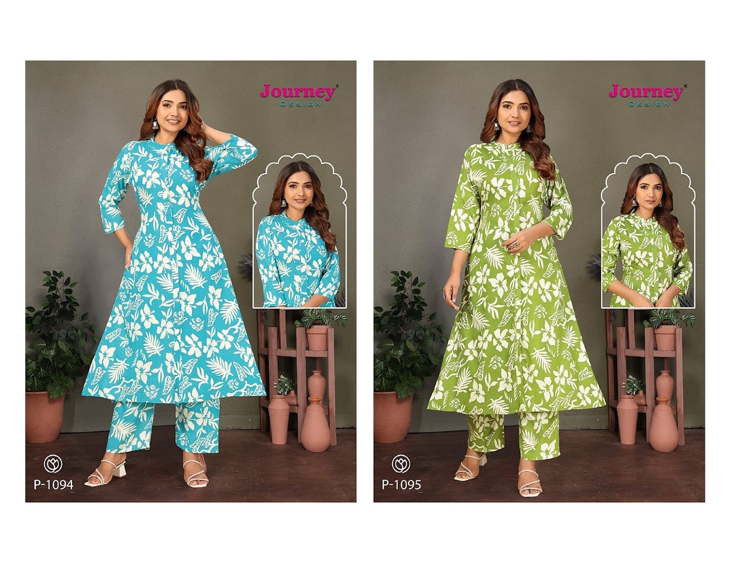 P 1094-1095 Journey Design Reyon Co Ord Set Wholesaler Gujarat