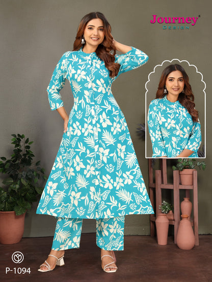 P 1094-1095 Journey Design Reyon Co Ord Set Wholesaler Gujarat