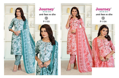 P 1104-1105 Journey Design Tora Readymade Pant Style Suits Wholesaler India