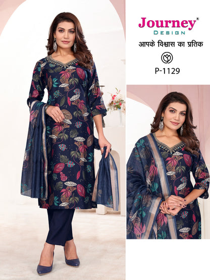 P 1128-1129 Journey Design Vetican Readymade Pant Style Suits Wholesale Rate