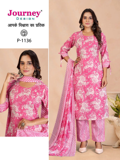 P 1136-1139 Journey Design Pc Readymade Pant Style Suits Exporter India