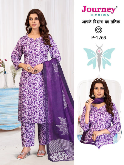 P 1268-1269 Journey Design Poly Reyon Readymade Pant Style Suits Supplier Ahmedabad