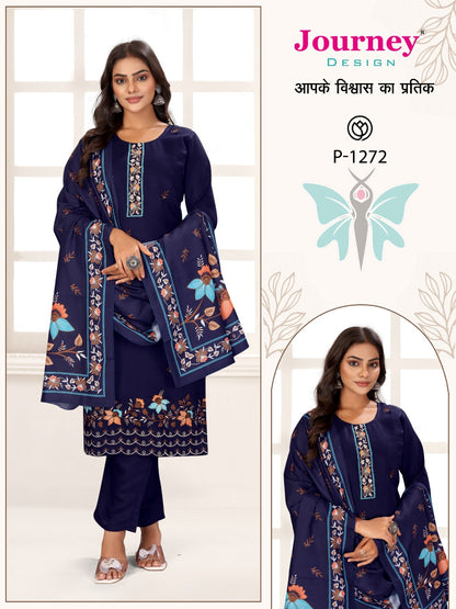 P 1272-1273 Journey Design Readymade Pant Style Suits Manufacturer India