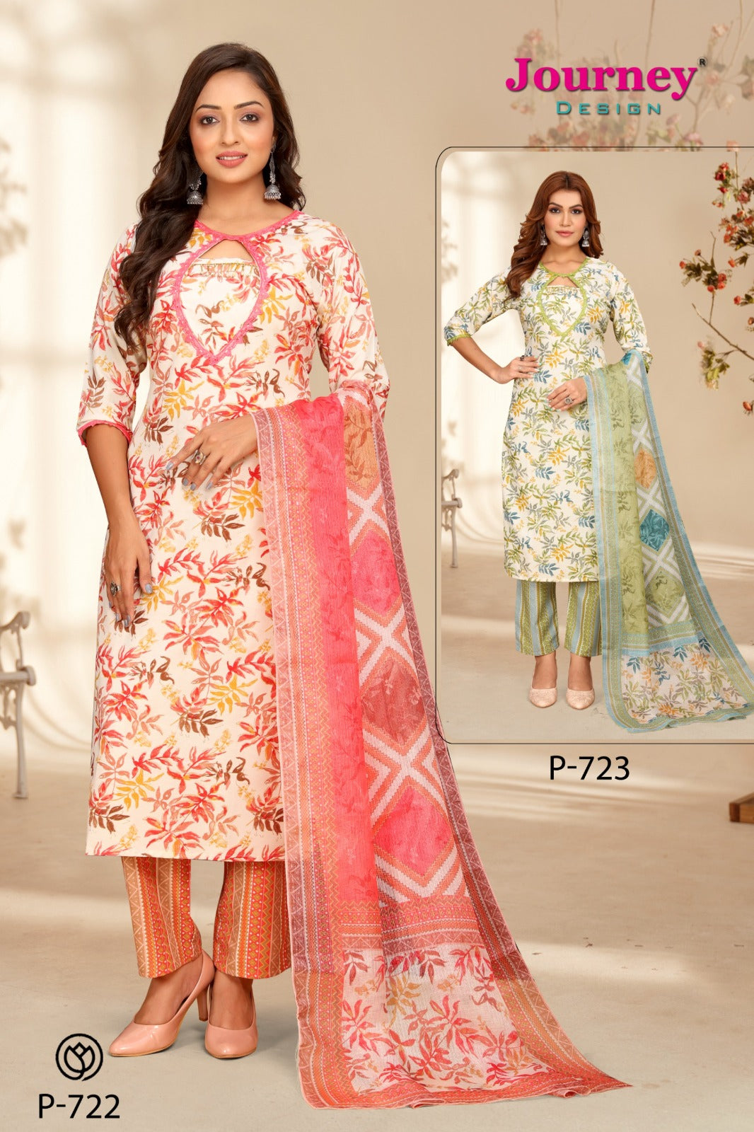 P 722-723 Journey Design Tesla Readymade Pant Style Suits Manufacturer Gujarat