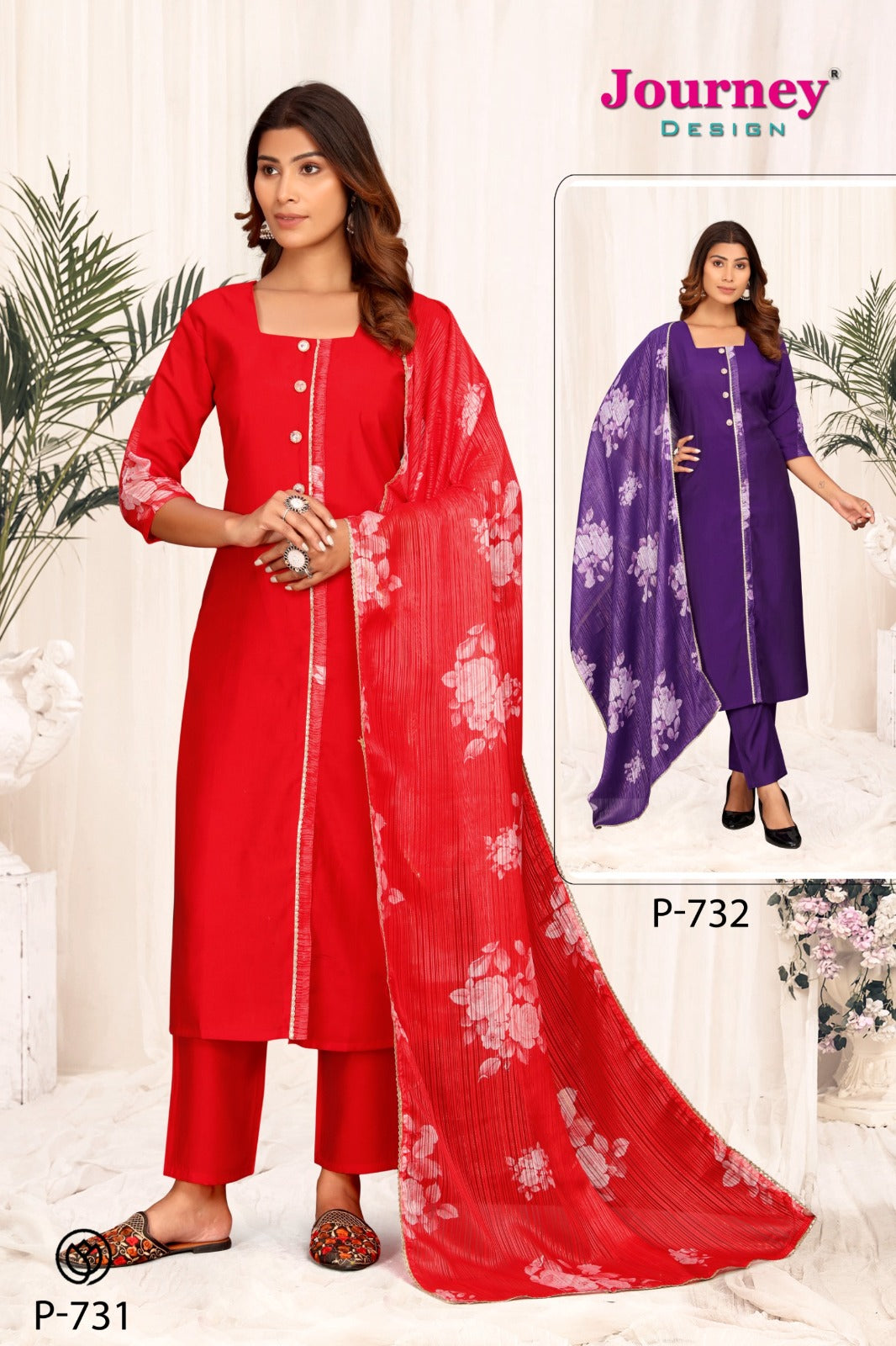 P 731-732 Journey Design Viscose Modal Readymade Pant Style Suits Wholesale Rate