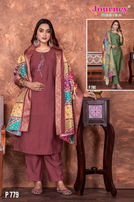 P 779-780 Journey Design Simmer Readymade Pant Style Suits Manufacturer Gujarat