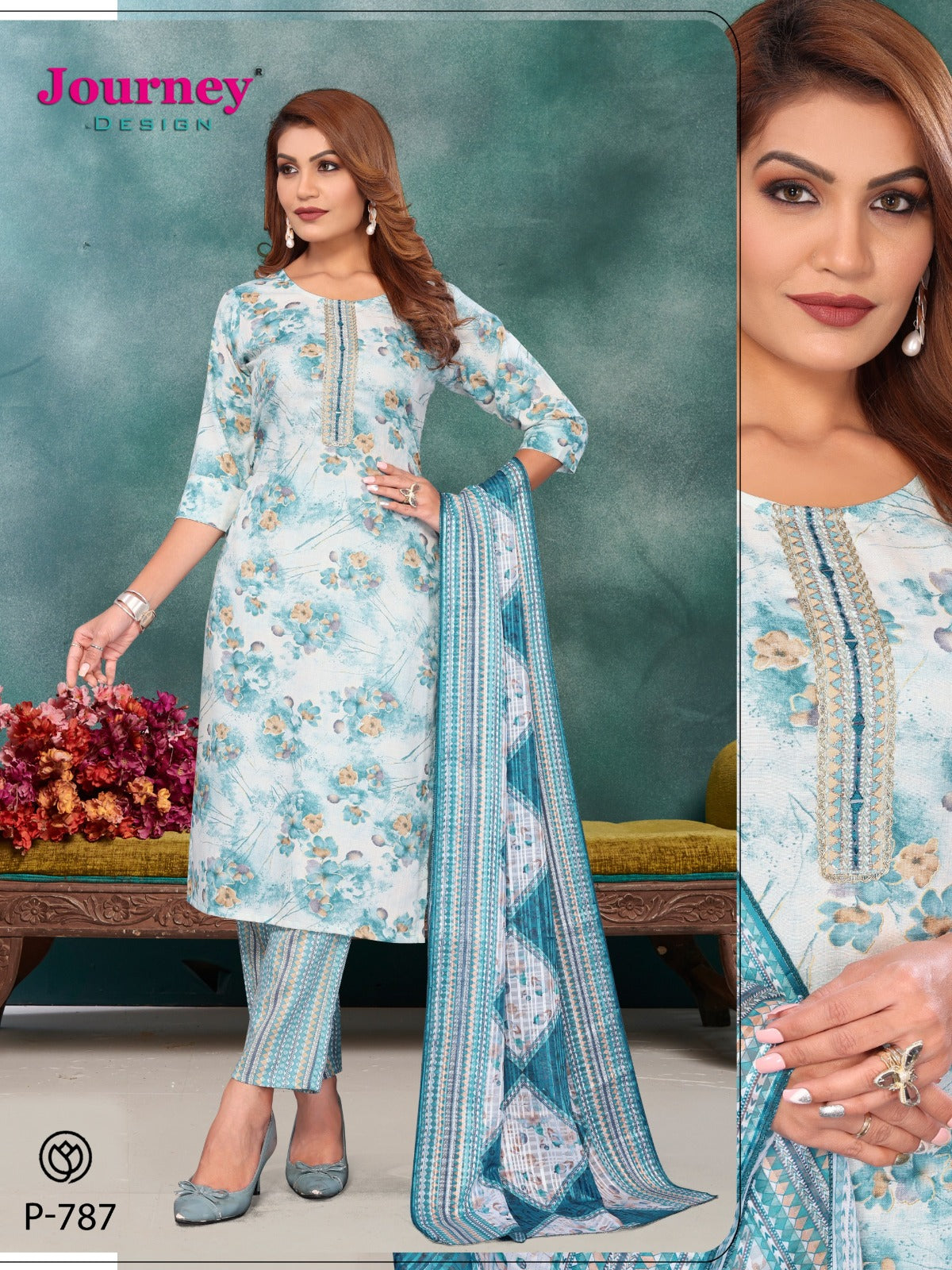 P 787-788 Journey Design Tora Readymade Pant Style Suits Manufacturer Ahmedabad