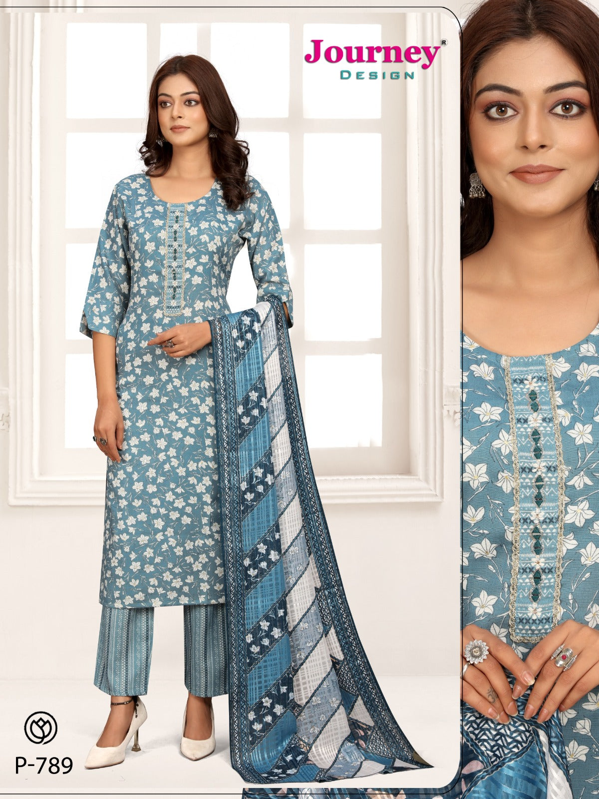 P 789-790 Journey Design Tora Readymade Pant Style Suits Supplier Ahmedabad