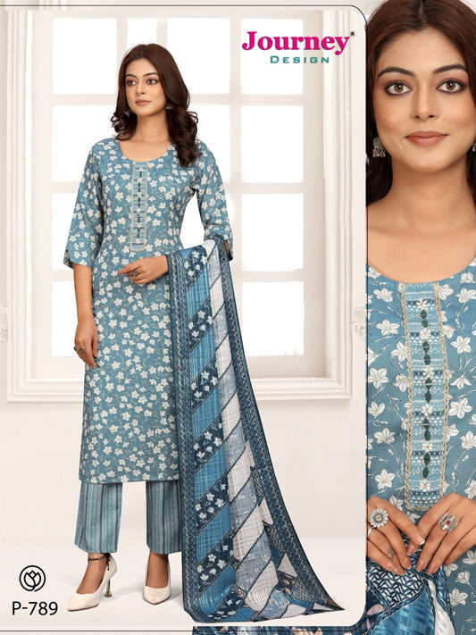 P 789-790 Journey Design Tora Readymade Pant Style Suits Supplier Ahmedabad