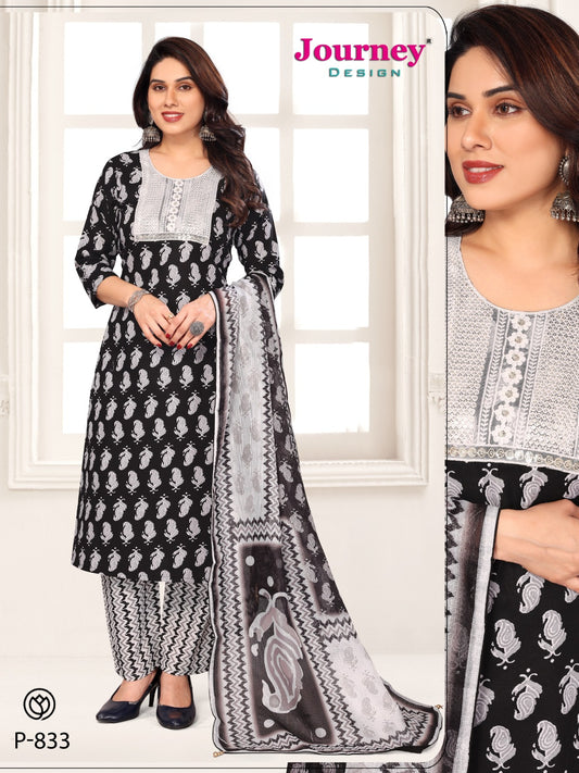 P 833 Journey Design Slub Readymade Pant Style Suits Exporter