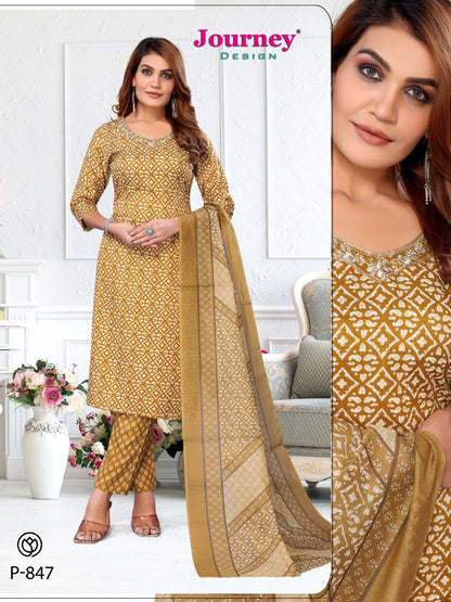 P 846-849 Journey Design Foil Readymade Pant Style Suits Manufacturer Gujarat