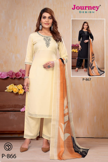 P 866-867 Journey Design Dobby Readymade Plazzo Style Suits Supplier Ahmedabad