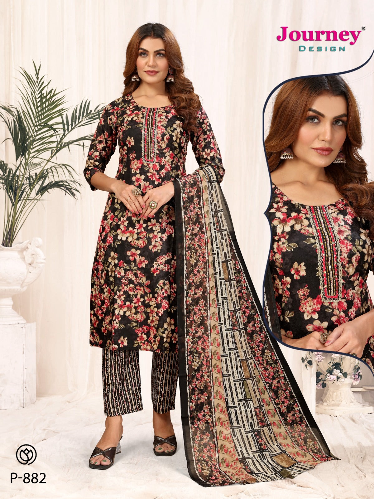 P 882-883 Journey Design Tora Readymade Pant Style Suits Manufacturer