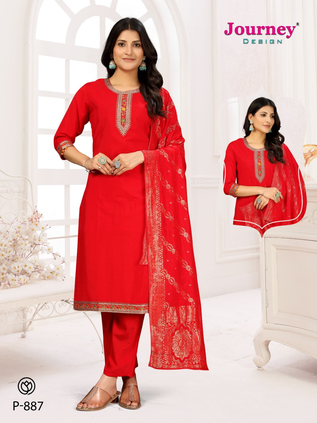 P 886-887 Journey Design Modal Readymade Pant Style Suits Wholesale Price