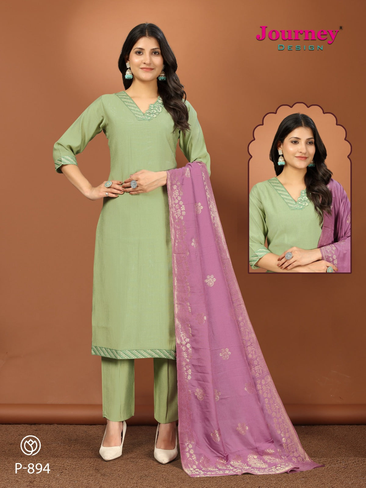 P 894-895 Journey Design Viscose Readymade Pant Style Suits Manufacturer Ahmedabad