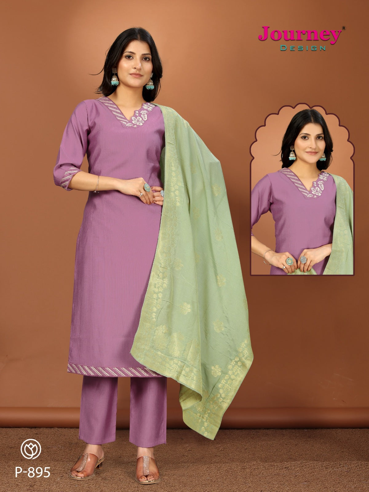 P 894-895 Journey Design Viscose Readymade Pant Style Suits Manufacturer Ahmedabad