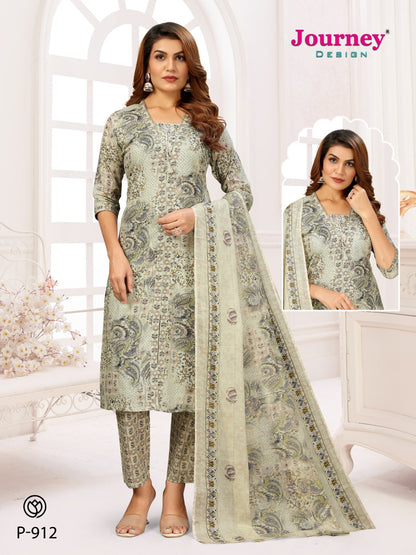 P 912-913 Journey Design Mal Cotton Readymade Pant Style Suits Exporter Gujarat