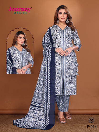 P 914-915 Journey Design Cambric Readymade Pant Style Suits Supplier