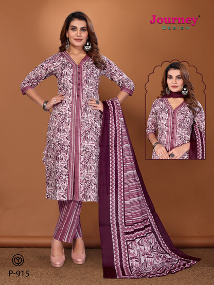 P 914-915 Journey Design Cambric Readymade Pant Style Suits Supplier