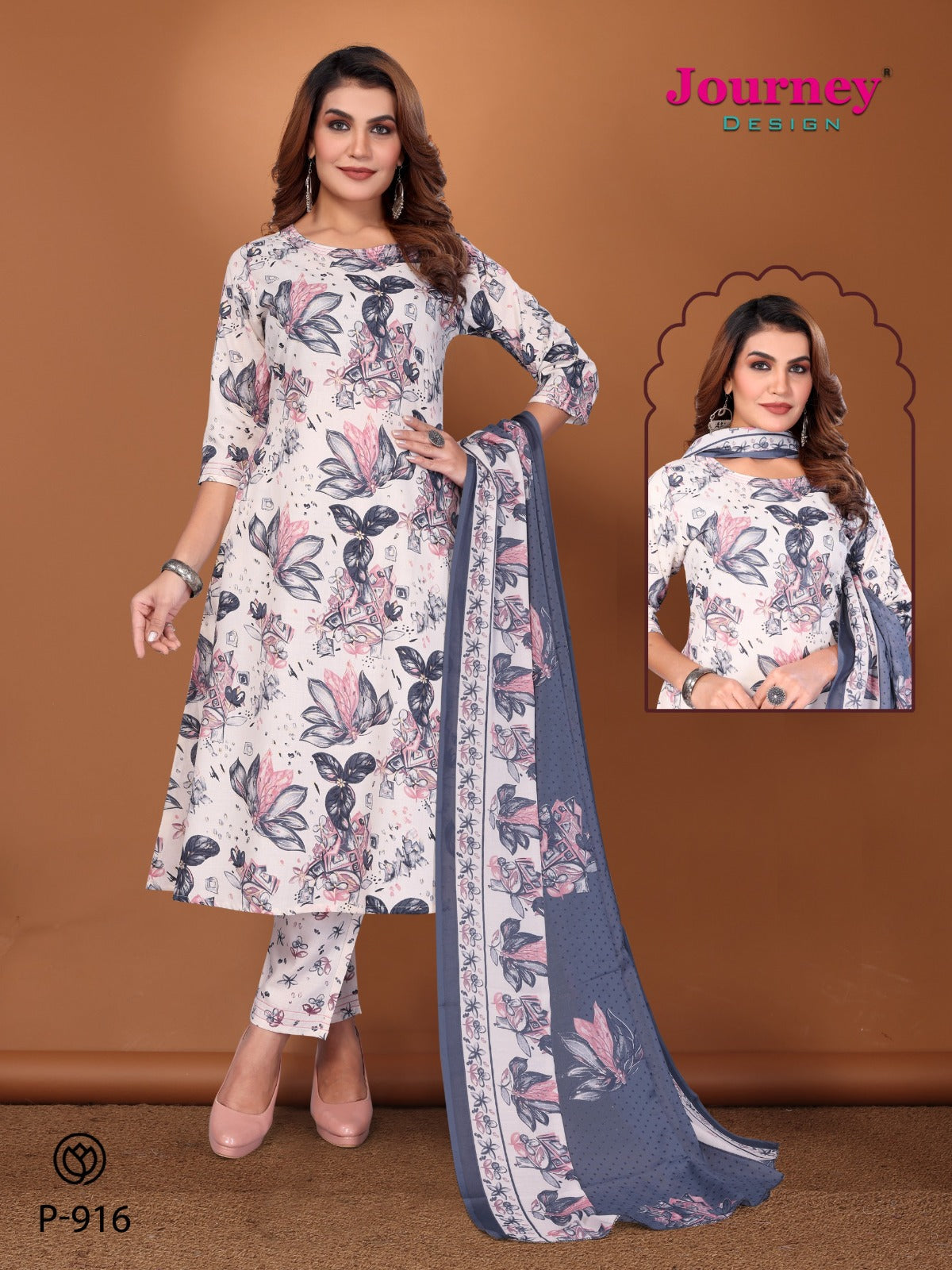 P 916-917 Journey Design Tora Readymade Pant Style Suits Manufacturer India