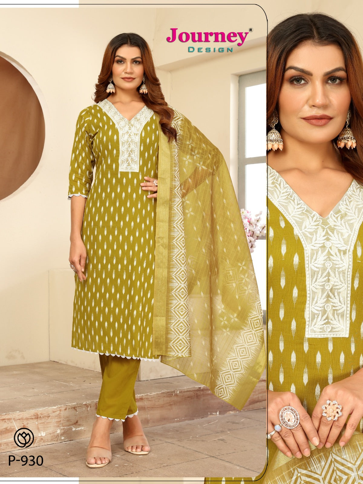 P 930-931 Journey Design Readymade Pant Style Suits Wholesale