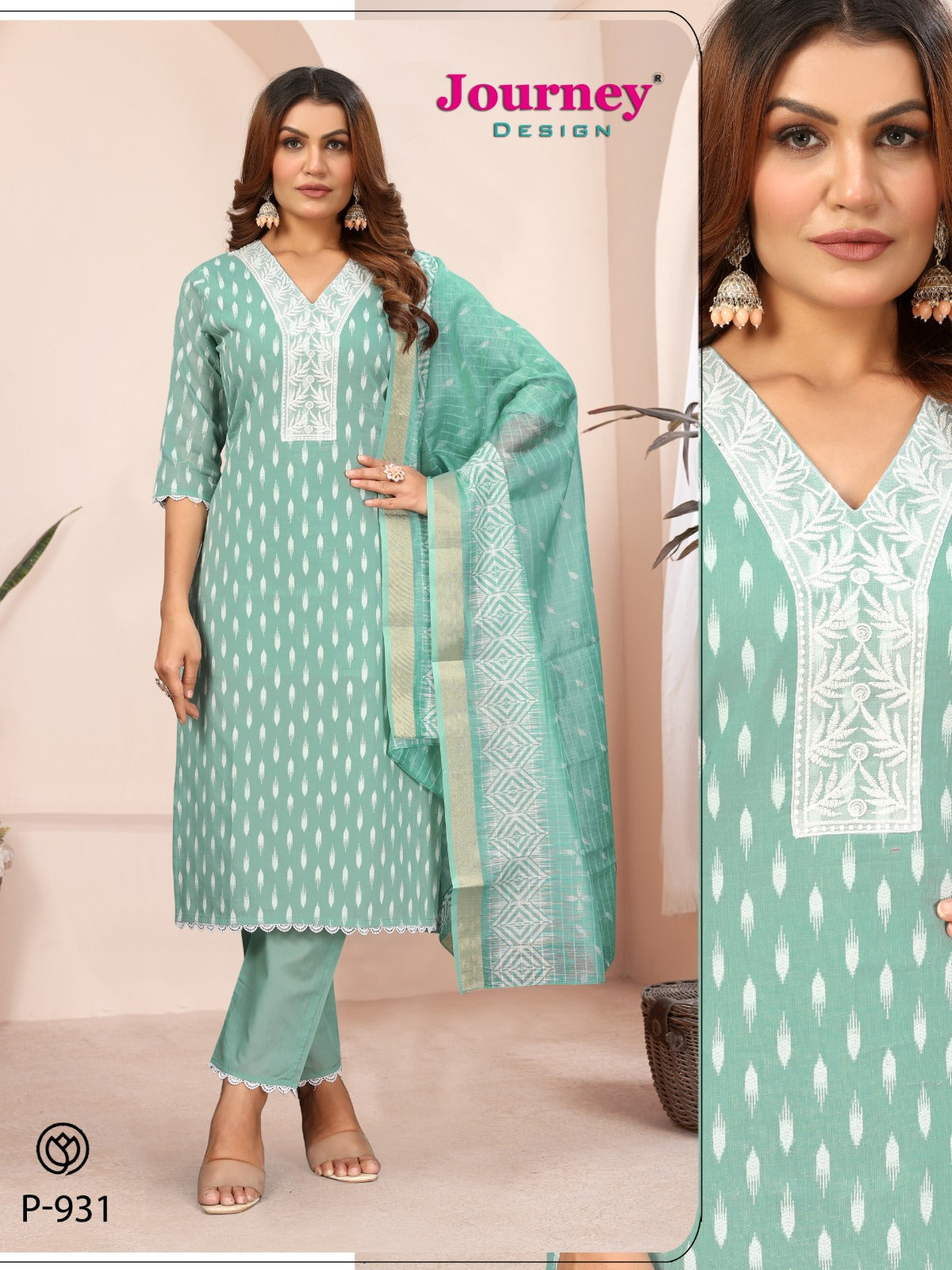 P 930-931 Journey Design Readymade Pant Style Suits Wholesale