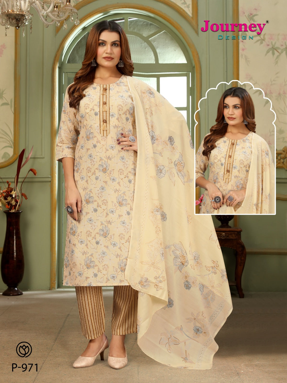 P 971-974 Journey Design Readymade Pant Style Suits Manufacturer India