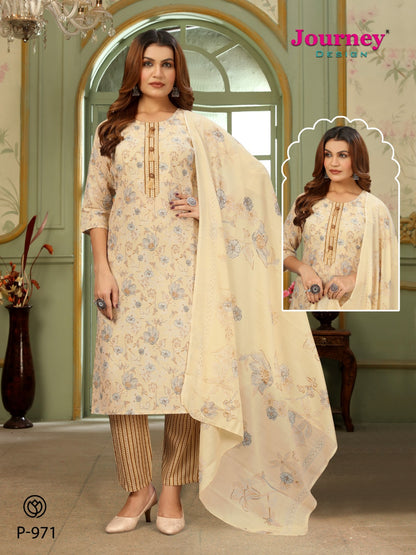 P 971-974 Journey Design Readymade Pant Style Suits Manufacturer India