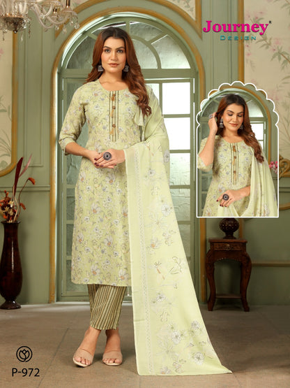P 971-974 Journey Design Readymade Pant Style Suits Manufacturer India