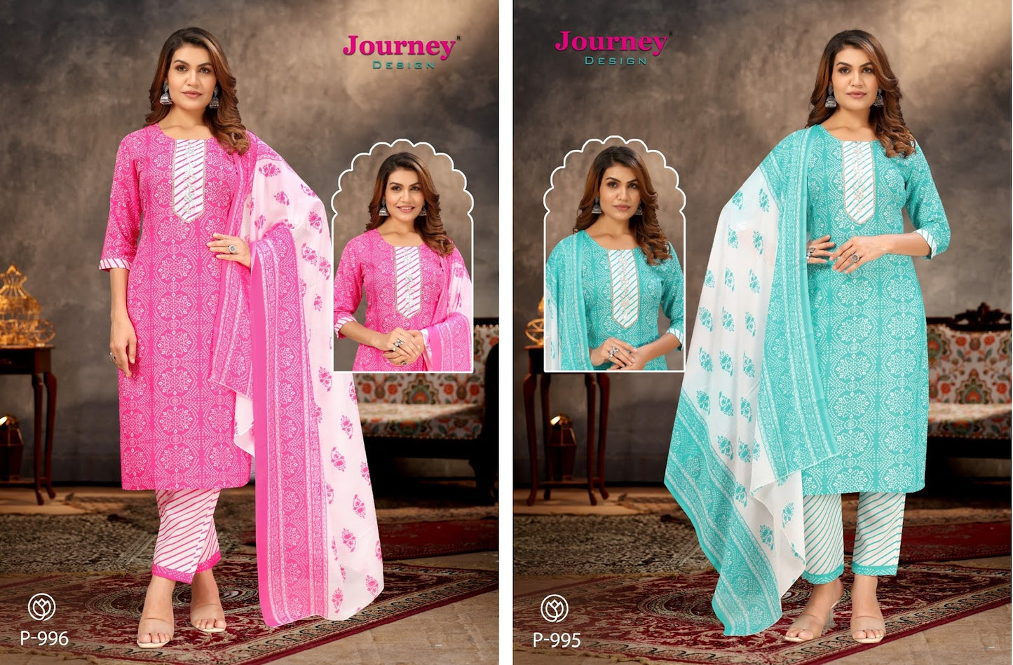 P 995-996 Journey Design Readymade Pant Style Suits Manufacturer