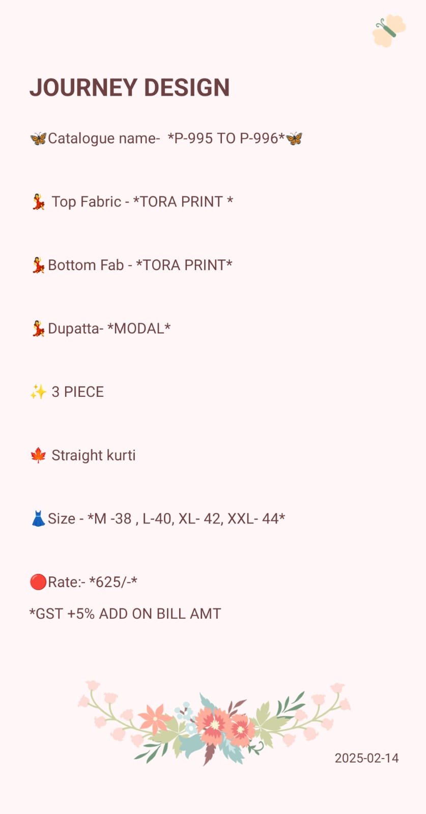 P 995-996 Journey Design Readymade Pant Style Suits Manufacturer