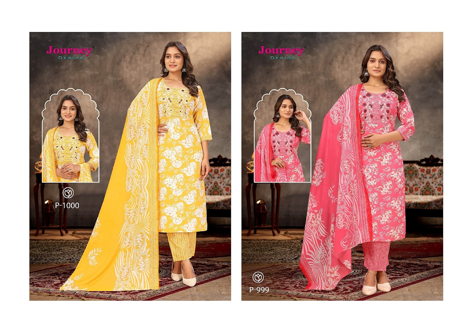 P 999 To P 1000 Journey Design Tora Readymade Pant Style Suits Wholesale Price