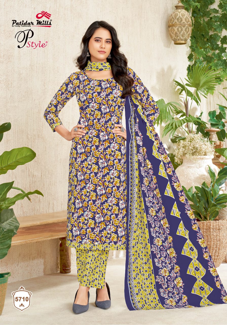 P Style Vol 57 Patidar Mills Cotton Dress Material Supplier Ahmedabad